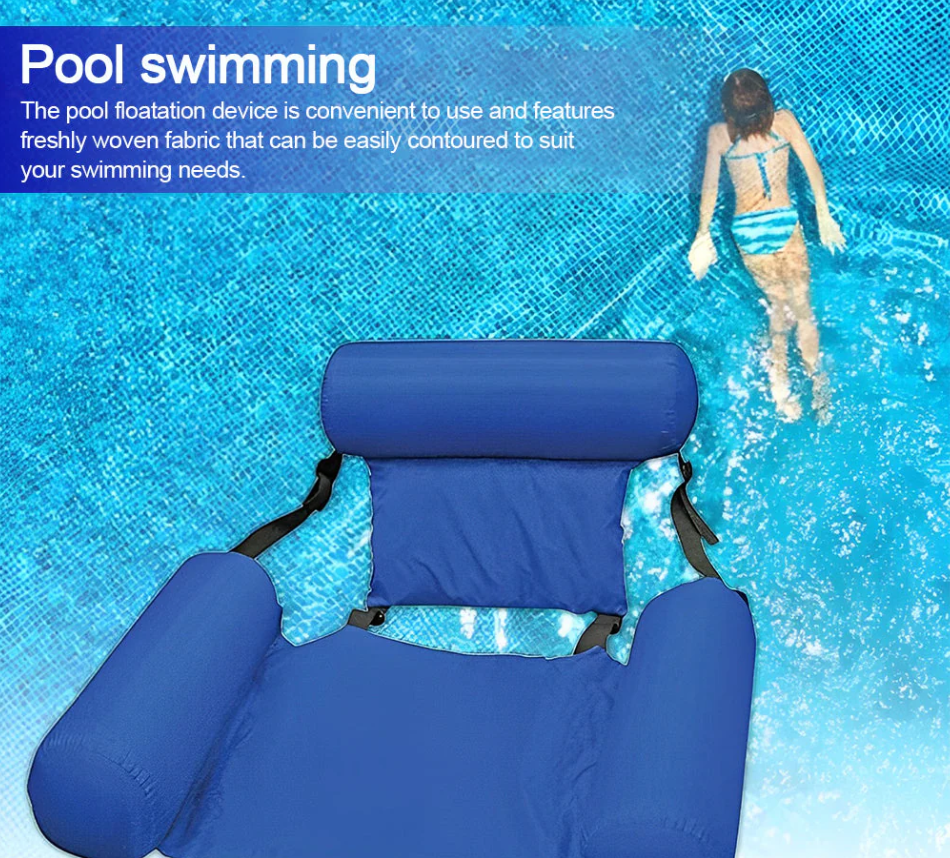 Πλωτό κρεβάτι πισίνας και ξαπλώστρα